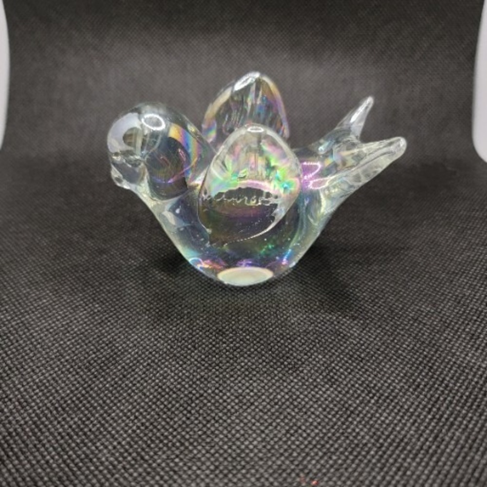 Iridescent‎ Glass Bird Paperweight Figurine